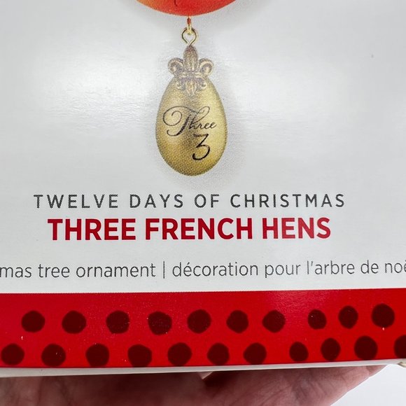 Hallmark Keepsake THREE FRENCH HENS Ornament 12 Days Series From 2013 NEW IN BOX - Picture 4 of 9